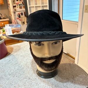 Barmah Outback style black suede waterproof hat -XL *made in Australia*